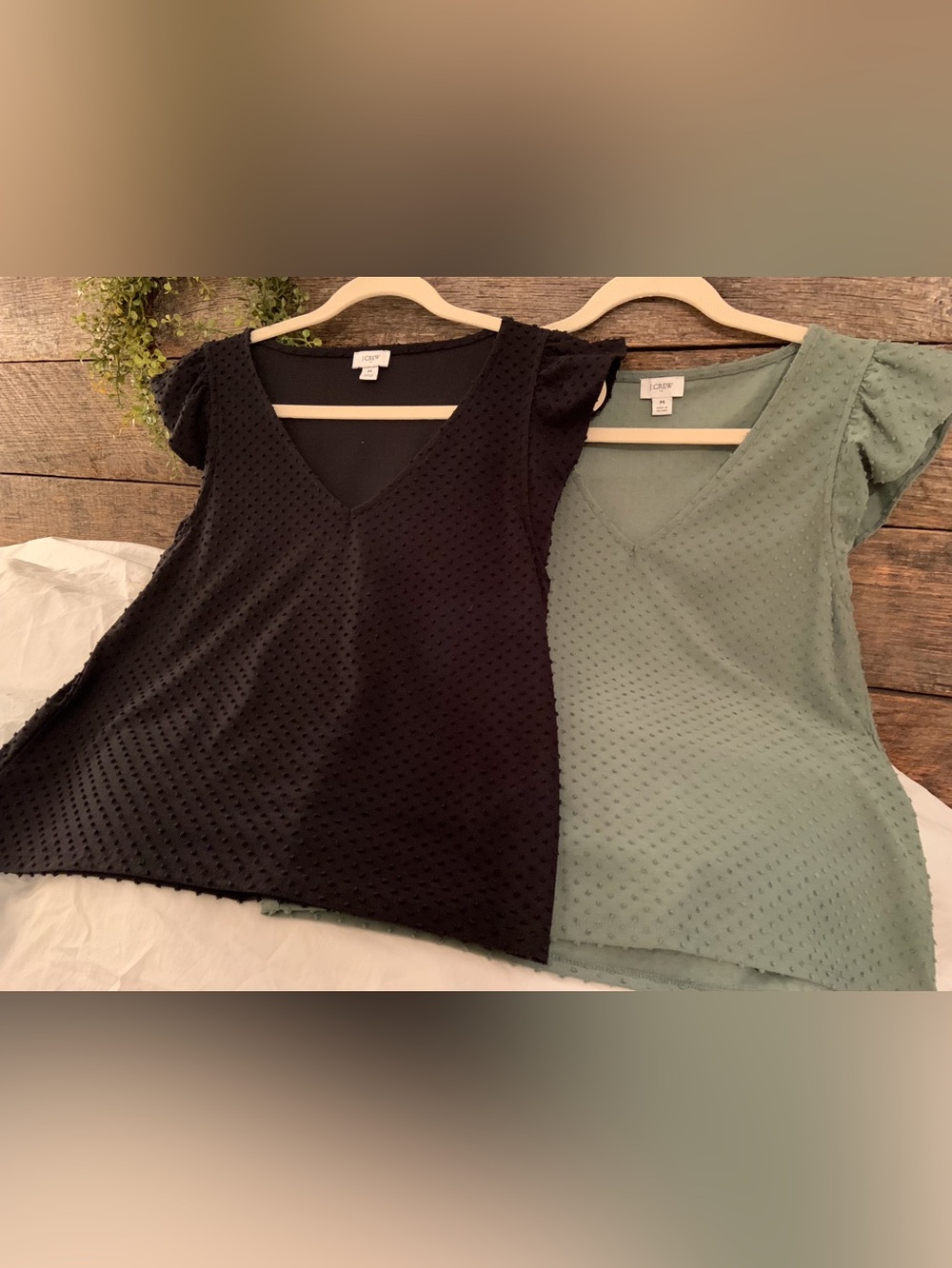 J Crew Bundle of 2 Flutter Sleeve tops Gently used Misses medium